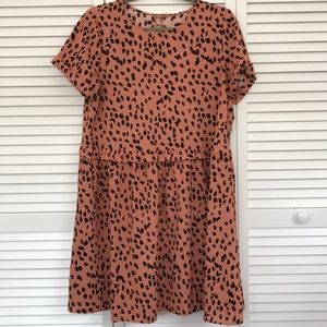 Peach Dalmatian Print Babydoll dress
